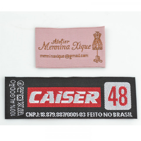 Etiqueta Bordada, 30 ou 33 mm de largura, Diversos Acabamentos, com Opções Personalizadas