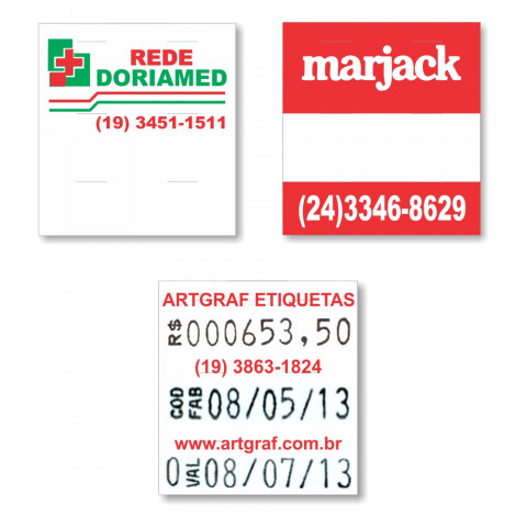 Etiqueta Adesiva, MX 2628, 26 x 28 mm para Etiquetadoras, com Opções Personalizadas