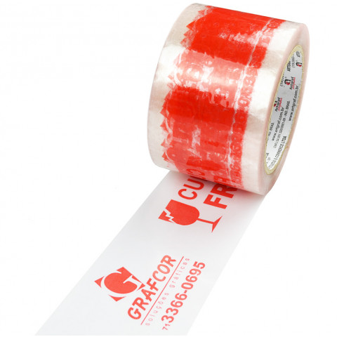 Fita Adesiva Transparente, 70 mm de largura, Cola Extra Forte, com Opções Personalizadas