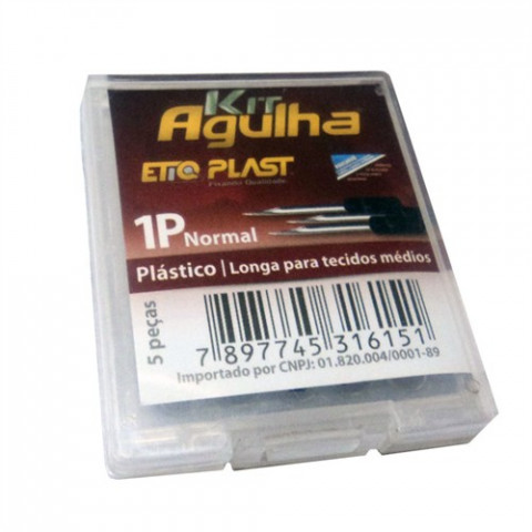 Kit Agulhas 1P Cabo Plástico Longa Normal Etiqplast