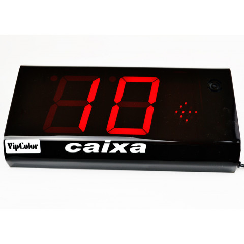 Orientador de Fila Única FU W19, 2 dígitos, com controle remoto sem fio