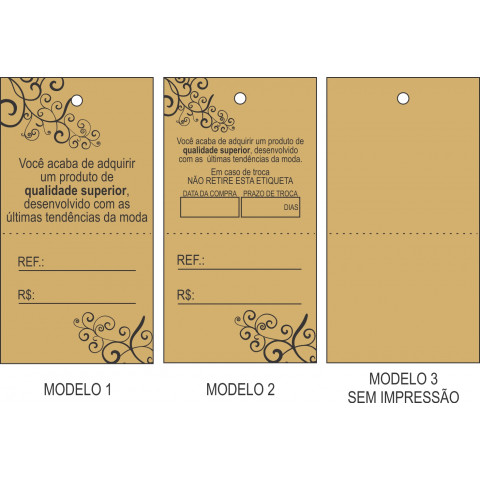 Tag 75 x 38 mm Papel Kraft 160 g