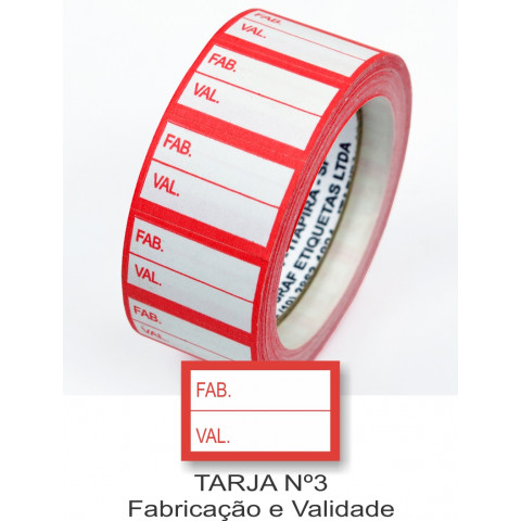 Etiqueta Adesiva Fabricação e Validade 16 x 25 mm (Nº 3)